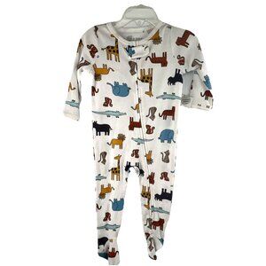White Footed Sleeper 9M Jungle Animals Zoo Inverted Zipper One Piece Zip Front